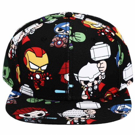 Marvel Avengers Chibi Flat Bill Adjustable Snapback Hat